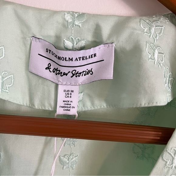 & OTHER STORIES Butterfly Embroidered Fit & Flare Midi Dress - Picture 10 of 12